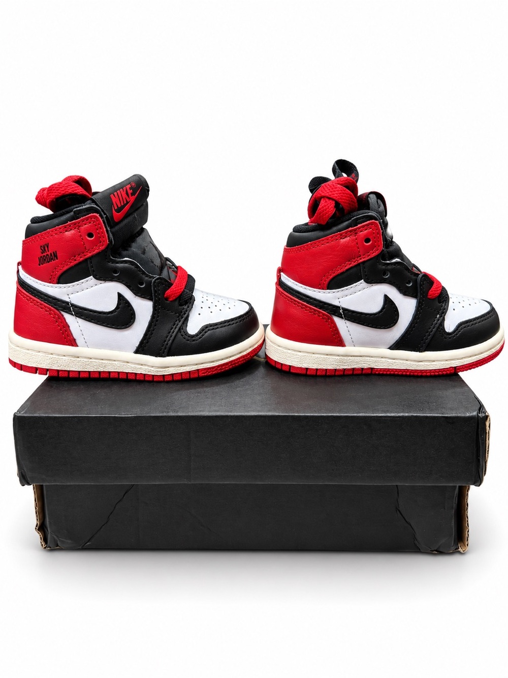 NEW Nike Air Jordan 1 Retro High OG Toddler 5C Red Black White NIB FD1413-106